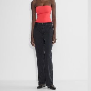 Aritzia Red Fitted Crop Tank Top